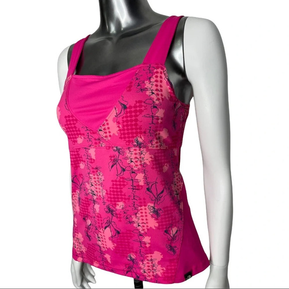 🛍️3/$40 The North Face Vaporwick Tank Top Pink Print Size Small - Picture 4 of 8